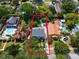 Aerial view of the house and surrounding neighborhood at 1375 Suffolk Rd, Winter Park, FL 32789