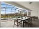 Enclosed patio with a private pool, spa, and outdoor dining area at 1986 Summer Dr, Davenport, FL 33897