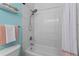 Clean bathroom with a bathtub and shower at 264 Celebration Blvd # 264, Celebration, FL 34747