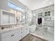 Elegant bathroom with double vanity, soaking tub, and marble shower at 837 Ashbrooke Ct, Lake Mary, FL 32746