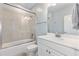 Clean bathroom with a tub shower combo and white vanity at 11560 Ashlin Park Blvd, Windermere, FL 34786