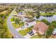 Aerial view of two-story house with lake access at 1468 Patricia St, Kissimmee, FL 34744