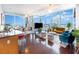 Spacious living room with city views and hardwood floors at 150 E Robinson St # 2512, Orlando, FL 32801