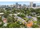 Wide aerial view showing home and downtown skyline at 528 Broadway Ave, Orlando, FL 32803