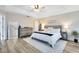 Spacious main bedroom with a king-size bed and a view of the backyard at 623 Yorkshire Dr, Oviedo, FL 32765