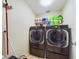 Well-lit laundry room with washer, dryer, and ample storage at 6928 Sw 152Nd St, Ocala, FL 34473