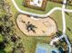 Aerial view of a community playground with swings and slides for outdoor fun and community engagement at 3215 Arch Ave, Ormond Beach, FL 32174