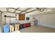 Well-organized garage with workbench and storage solutions at 32712 Timberwood Dr, Leesburg, FL 34748