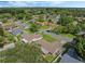 Real estate listing with aerial view of the neighborhood highlighting the verdant landscape at 5405 Justine Way, Winter Park, FL 32792