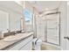 Clean bathroom with walk-in shower and updated vanity at 676 Kimber Ln # 37, Debary, FL 32713