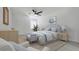 Main bedroom with a striped bedding set and plenty of natural light at 12162 Graduate Dr, Orlando, FL 32826