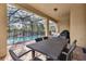 Screened patio with pool, table and chairs, providing a relaxing outdoor space at 1913 Nice Ct, Kissimmee, FL 34747