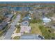 Aerial view of a single Gathering home with a screened porch, situated in a residential neighborhood at 421 Jefferson St, Daytona Beach, FL 32114
