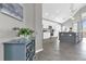 Modern kitchen with granite countertops, stainless steel appliances, and an island at 8106 Fan Palm Way, Kissimmee, FL 34747