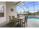Covered patio overlooking the pool at 8106 Fan Palm Way, Kissimmee, FL 34747
