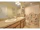 Double vanity bathroom with shower/tub combo at 1102 Victoria Glen Dr, Sanford, FL 32773