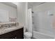 Clean bathroom with granite vanity and bathtub at 14031 Willow Grace, Orlando, FL 32824