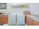 Convenient laundry room with washer, dryer, and shelving at 2555 Yellow Brick Rd, St Cloud, FL 34772