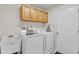 Convenient laundry room with washer, dryer, and cabinets at 4549 Saddleworth Cir, Orlando, FL 32826