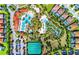 Aerial view of community pool and homes at 7619 Oakmoss Sw Loop, Davenport, FL 33837