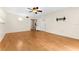 Living room with hardwood floors and a ceiling fan at 1012 N Ferncreek Ave, Orlando, FL 32803