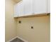 Laundry room with white cabinets and built-in shelving at 148 Imperial Oak Ct, Davenport, FL 33896