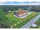 Aerial view of a single-Gathering home with a pool and a large backyard at 19115 Palmview St, Orlando, FL 32833