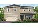 Two-story house featuring a neutral color palette and a two-car garage at 3834 Royal Azalea Way, Sanford, FL 32773