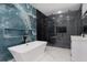 Modern bathroom with a large walk-in shower and soaking tub at 39715 Royal Trails Road, Eustis, FL 32736