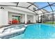 Private pool and spa with patio furniture at 4021 Lana Ave, Davenport, FL 33897