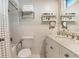 Clean bathroom with white subway tile and marble vanity at 512 E Gore St, Orlando, FL 32806