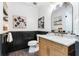 Stylish bathroom with marble vanity and hexagon tile at 512 E Gore St, Orlando, FL 32806