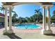 Inviting pool view from under a covered walkway at 8511 La Isla Dr, Kissimmee, FL 34747