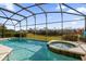 Inviting screened pool and spa with tranquil view at 8511 La Isla Dr, Kissimmee, FL 34747