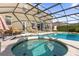 Relaxing screened pool and spa with patio furniture at 8511 La Isla Dr, Kissimmee, FL 34747