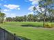 Scenic view of a lush green golf course from a backyard at 9512 Tavistock Rd, Orlando, FL 32827