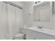 Clean bathroom with white vanity and shower/tub combo at 2841 Derby Dr, Deltona, FL 32738