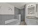 Clean bathroom featuring a shower, bathtub, and vanity at 2841 Derby Dr, Deltona, FL 32738