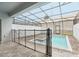 Private screened pool and spa with safety fence at 297 Jetty Way, Davenport, FL 33897