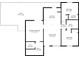Floor plan showcasing a home's layout, including bedrooms, bathrooms, kitchen, and living room at 830 Garfish Ave, New Smyrna Beach, FL 32169