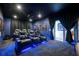 State-of-the-art home theater with reclining seats and ambient blue lighting at 863 Strathmore Dr, Orlando, FL 32803