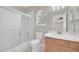 Clean bathroom with tub, toilet and vanity at 10125 Foxhurst Ct, Orlando, FL 32836
