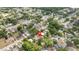 Aerial view showing the property's location within a residential area with mature trees at 2002 Geigel Ave, Orlando, FL 32806