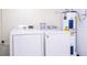 Washer and dryer connections alongside a water heater offer the conveniences of a laundry room setup at 2002 Geigel Ave, Orlando, FL 32806