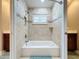 Updated bathroom with tub and beige tile at 278 Eaglet Way, Lake Mary, FL 32746