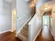 Staircase with wood flooring and neutral walls at 278 Eaglet Way, Lake Mary, FL 32746