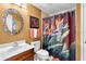 Bathroom with updated vanity and shower at 2901 S Atlantic Ave # 702, Daytona Beach, FL 32118