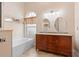 Double vanity bathroom with a large soaking tub and separate shower at 3413 Foxcroft Cir, Oviedo, FL 32765