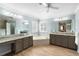 Large bathroom with double vanity, soaking tub, and walk-in shower at 346 Calliope St, Ocoee, FL 34761