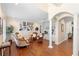 Spacious living room with hardwood floors and built in shelving at 346 Calliope St, Ocoee, FL 34761